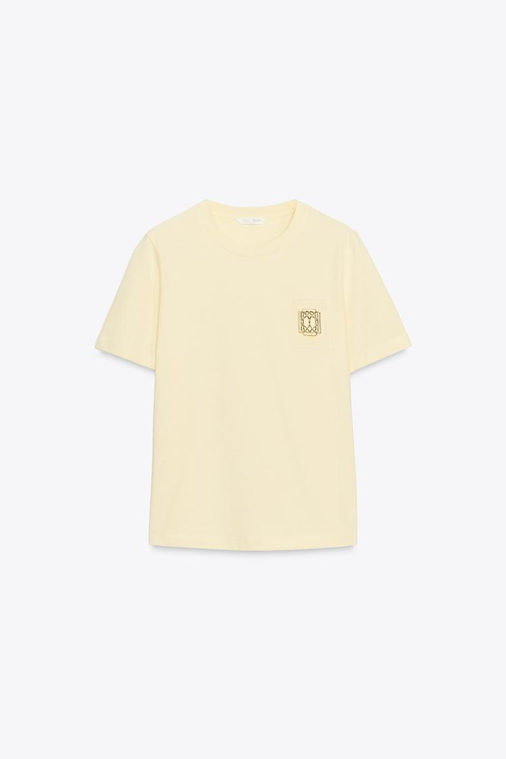 ZARA МАЙКА С БРОШЬЮ, ЖЕЛТЫЙ