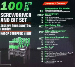 Набор отверток и бит 100пр. RockFORCE RF-10100+7