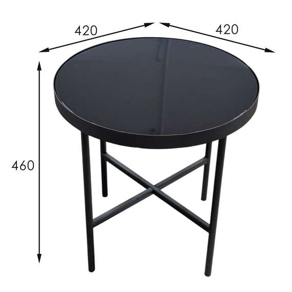 Стол журнальный МеталлАрт М011 стемалит черный/черный