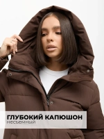 Куртка зимняя удлиненная с капюшоном