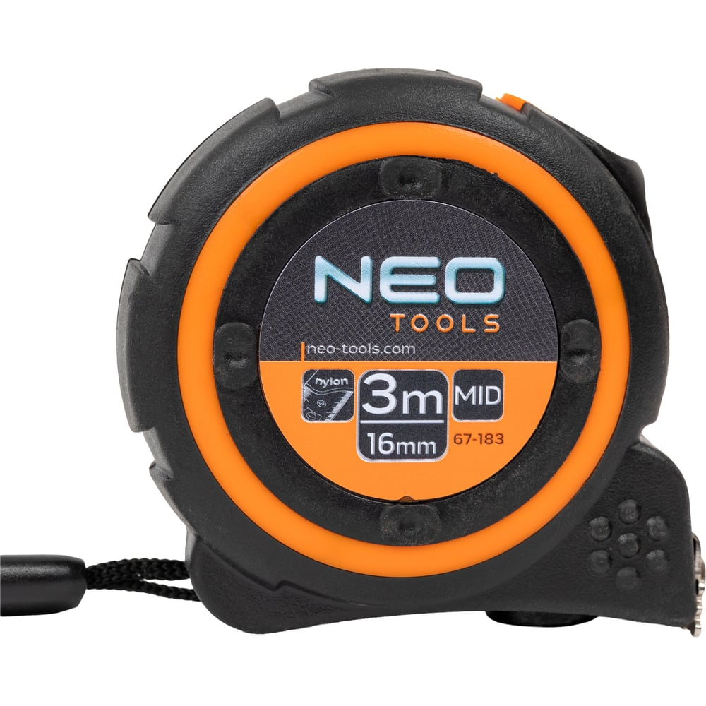 Рулетка NEO Tools двухкомпонентный корпус стальная лента 3 м x 19 мм магнит 67-183