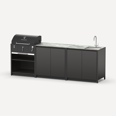 Мангальный комплекс Lounge M-107SB, 2.7 м, черный/серый каспий