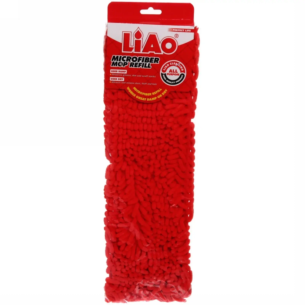 Сменная насадка для швабры «Liao» микрофибра 42х12 см R130007 красная