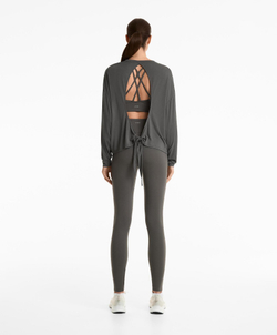 Oysho Футболка с открытой спиной, темно-свинцовый