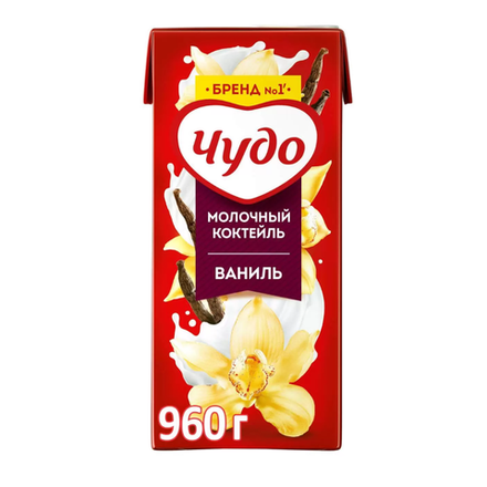 Молочный коктейль Чудо Ваниль 2% 960 гр