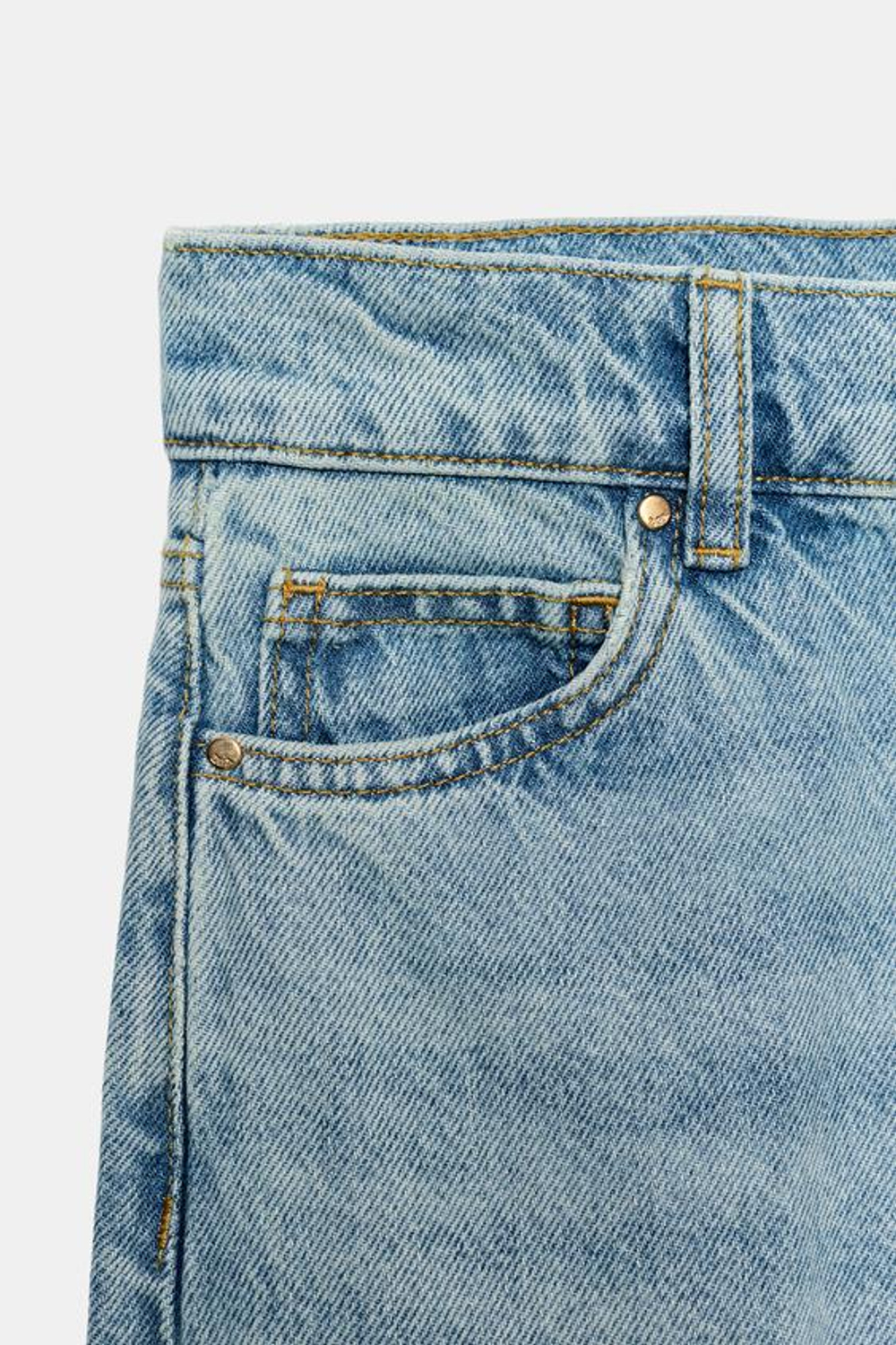 ZARA ДЖИНСЫ Z1975 STRAIGHT С ВЫСОКОЙ ПОСАДКОЙ, ГОЛУБОЙ