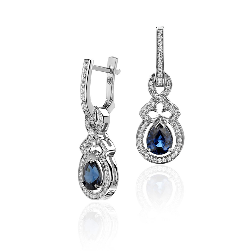 Серьги с бриллиантом  из белого золота JA-S-678457-1
