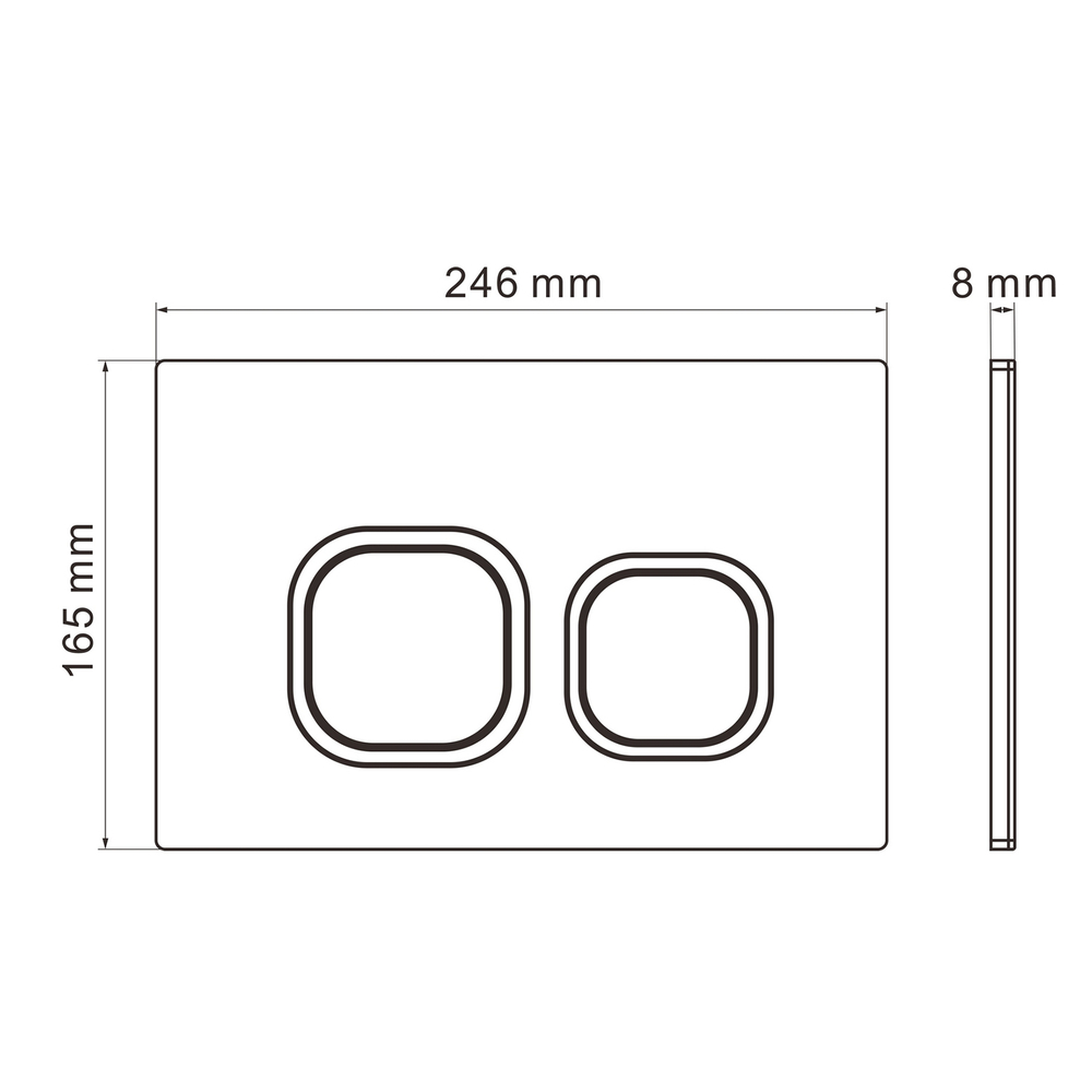 Кнопка смыва WAVE А3 универсальная ХРОМ АБС квадратная