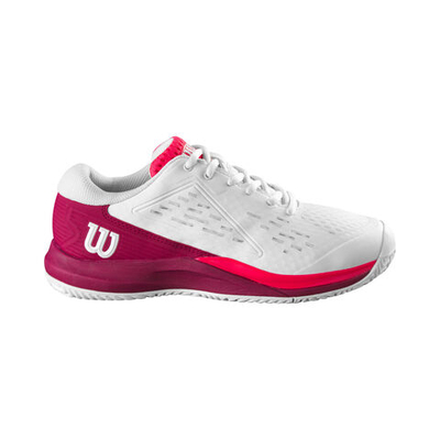 Детские теннисные кроссовки Wilson Rush Pro Ace All Court Shoe Kids - White, Berry