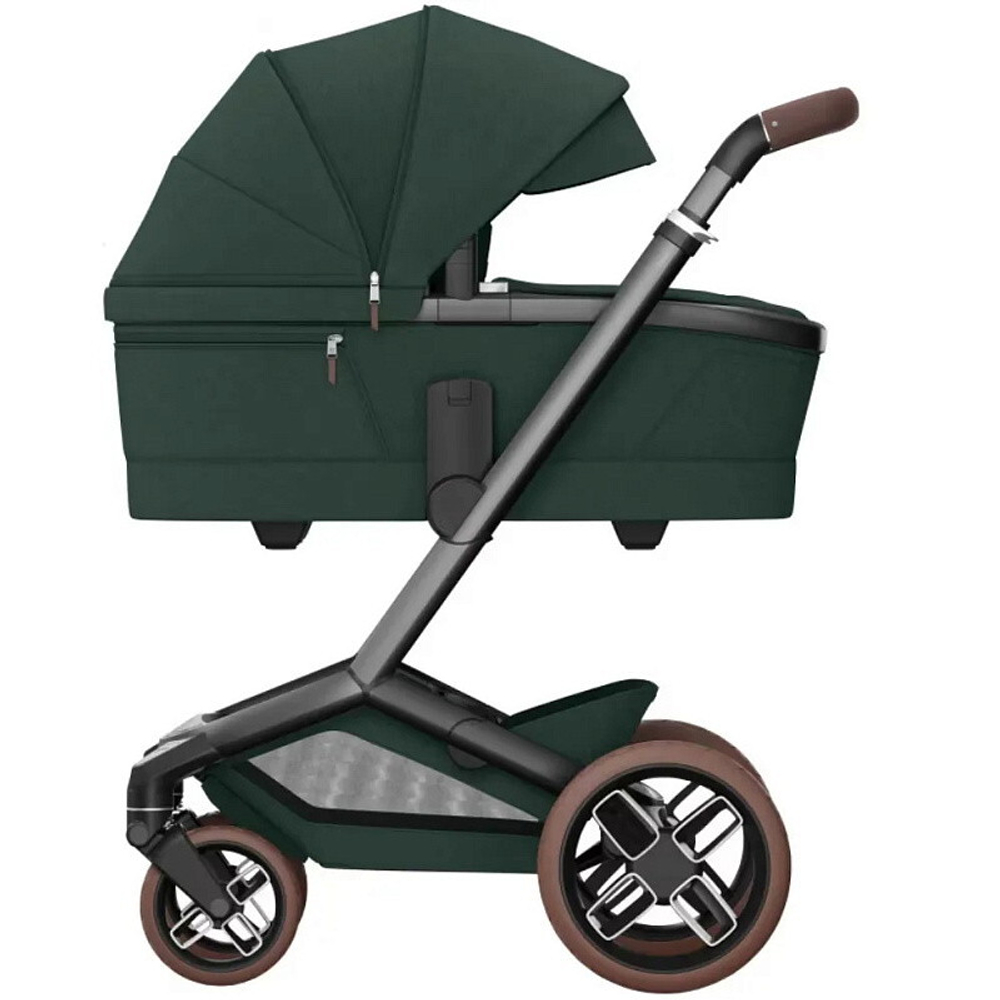 Детская коляска Maxi-Cosi Fame 3 в 1 с автокреслом CabrioFix Essential black Twillic Green/зеленый