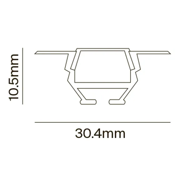 Алюминиевый профиль встраиваемый 30x10 Led Strip alm010s-2m