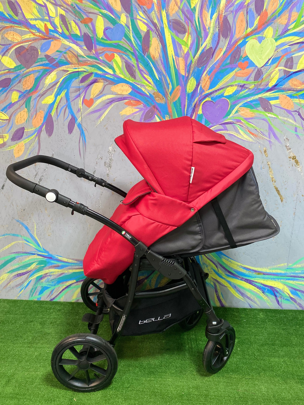 Коляска  BELLA (2 в 1) (RIKO BASIC) 10 серый-красный