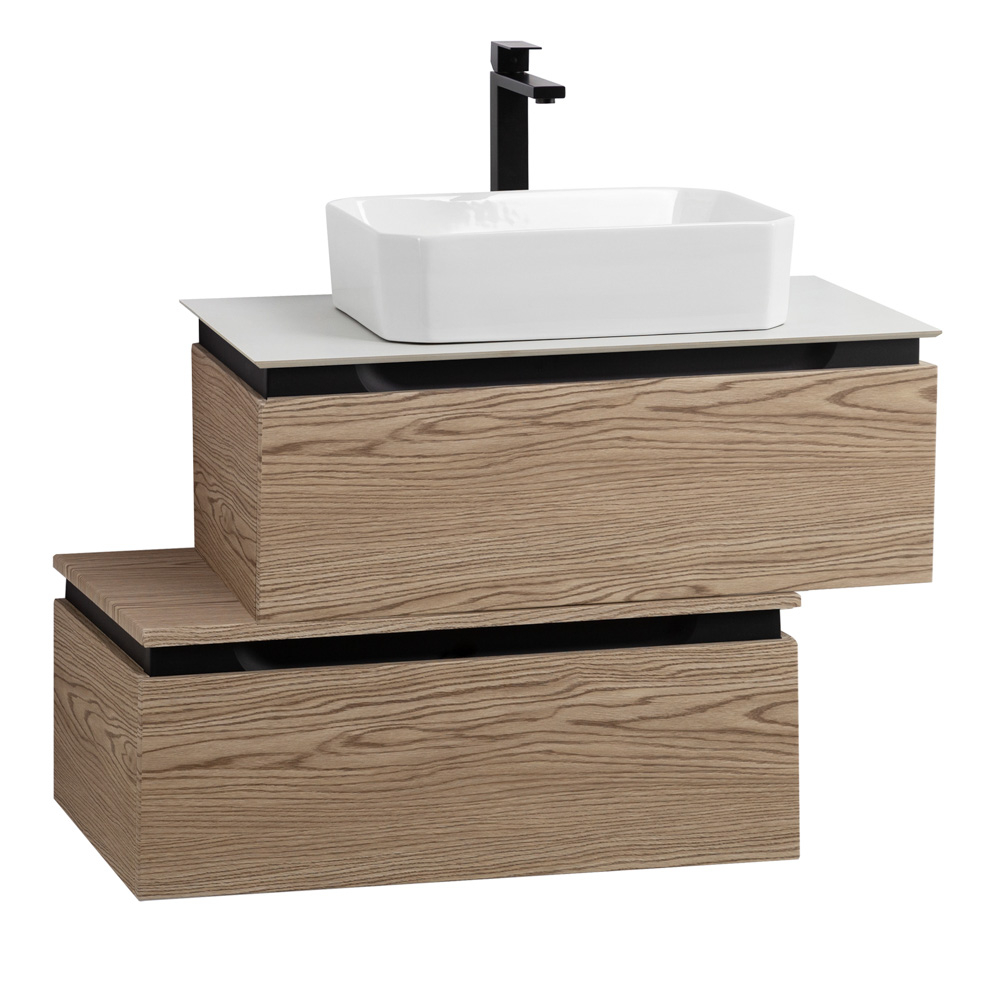 Мебель для ванной со столешницей и накладной раковиной Cezares SLIDER 80 Дуб Тангент SLIDER-800-1C-SO-RT-P