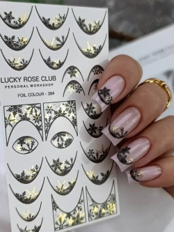 Lucky Rose Слайдеры наклейки для длинных ногтей 384