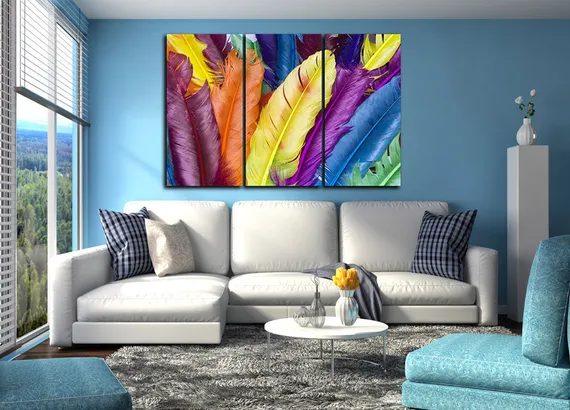 Модульная картина "Яркое перо"