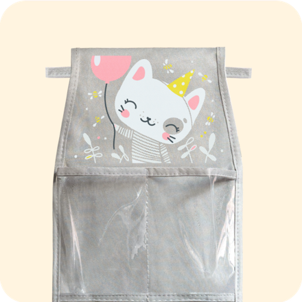 Кармашки в садик 83х24 Котик (серый)