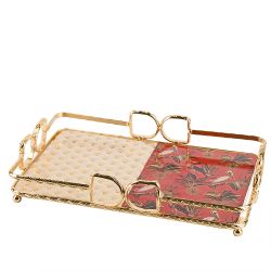 Поднос сервировочный "Casablanca" 34,5*23,5*1,3см (фарфор,металл) (подарочная упаковка)