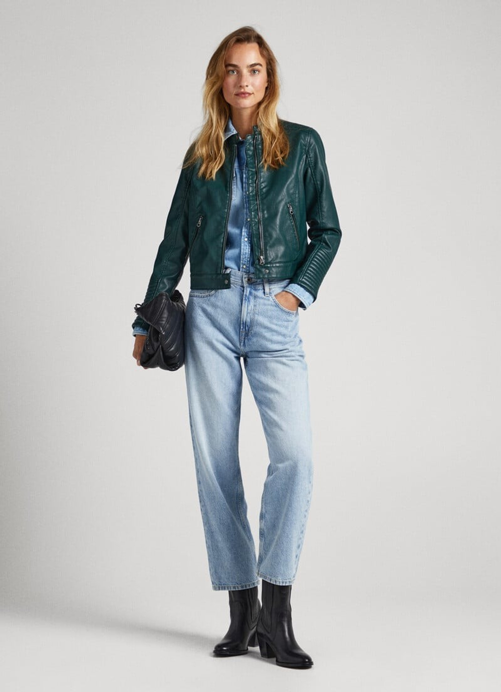 Куртка утепленная женская PEPE JEANS QUILTED SHOULDER BIKER JACKET