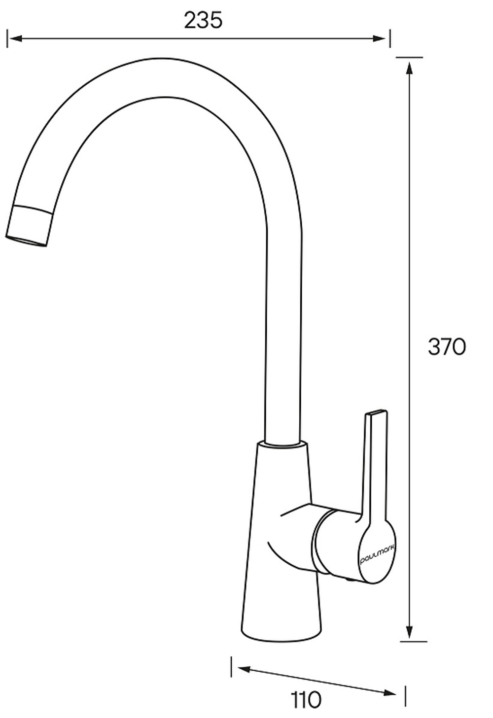 СМЕСИТЕЛЬ HOLSTEIN 212065-331 БЕЛЫЙ