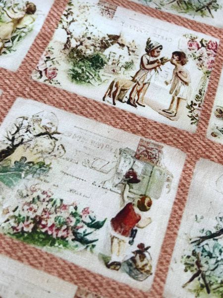 ВИНТАЖНЫЕ ОТКРЫТКИ, Купон 58/110 см - 100% хлопок 6