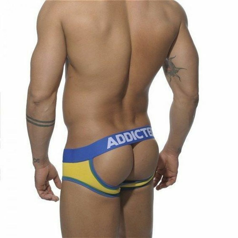Мужские трусы джоки желтые с белой вставкой Seobean Addicted