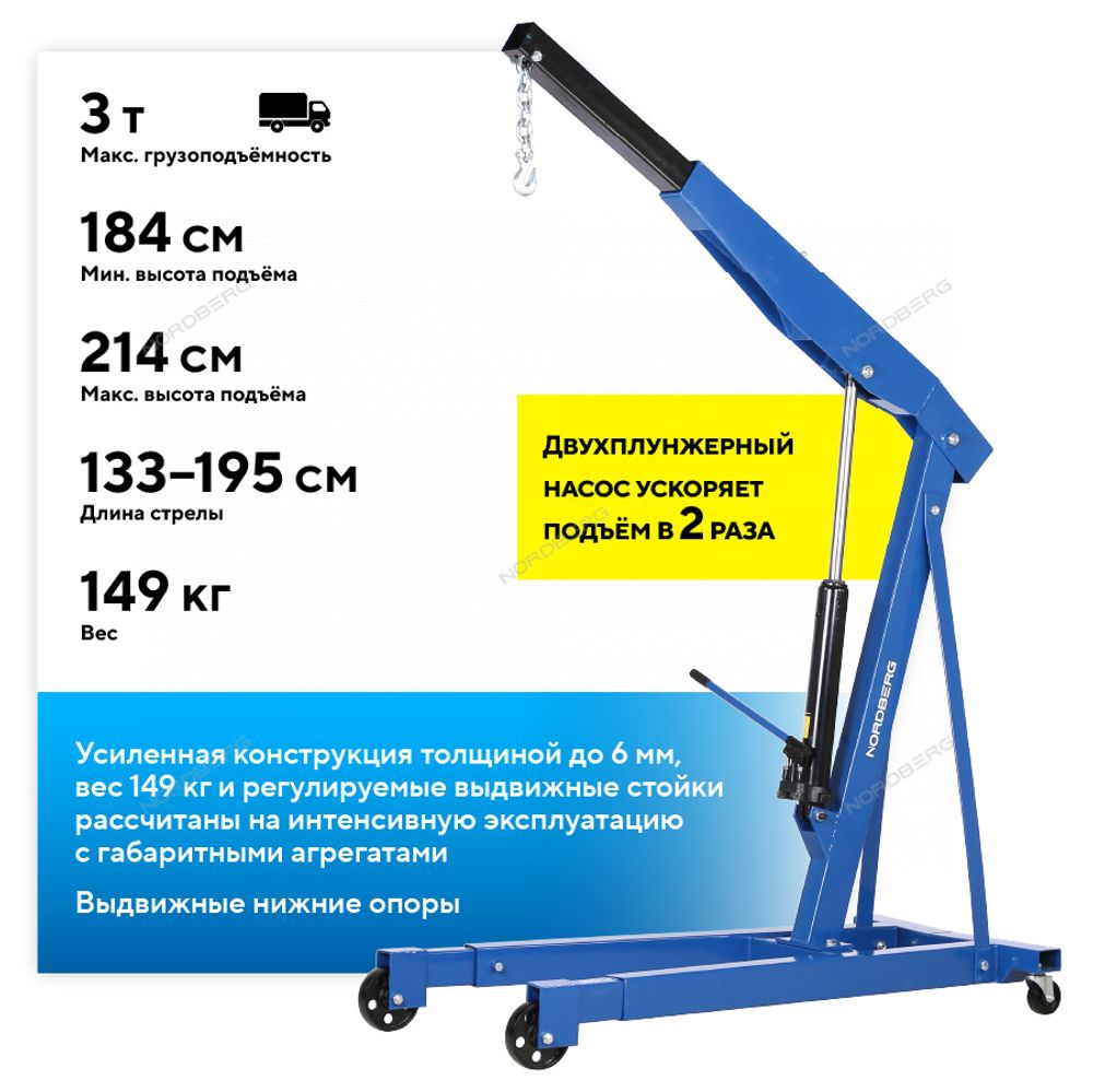 NORDBERG (N3731) Кран гидравлический двухплунжерный, 3 т