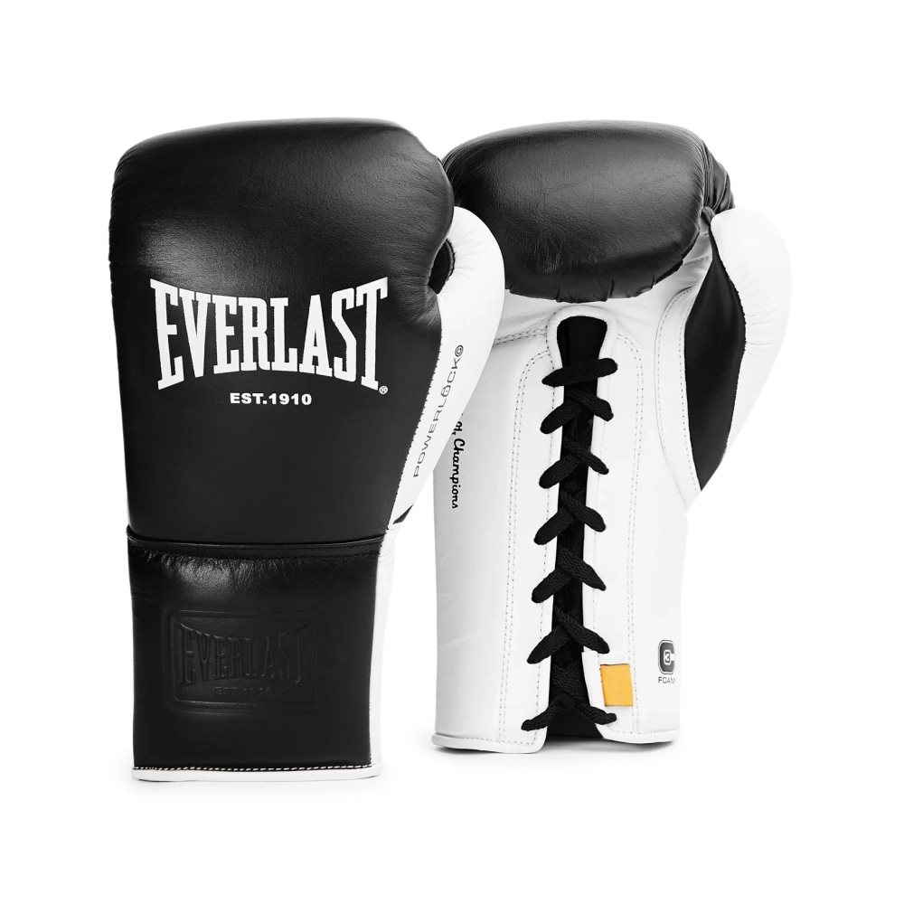 Боксёрские перчатки Everlast POWERLOCK OG PRO TRAINING GLOVE LACE UP - Black/White