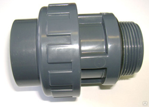 ПВХ Муфта разборная американка Ø50 ммхНР1½" с уплотнительным кольцом