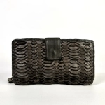 Женский кошелек из натуральной винтажной кожи коричневого цвета