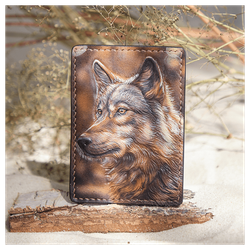 Кожаный картхолдер «Волк»