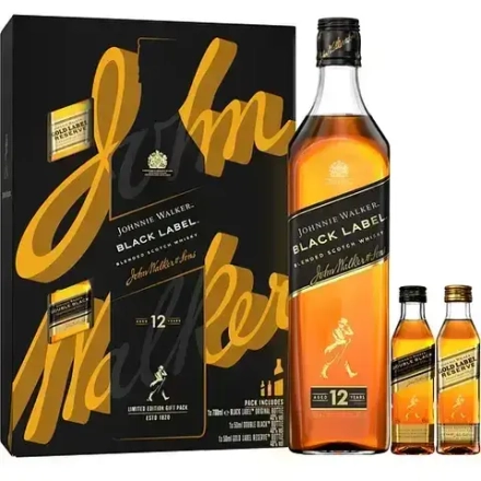 Johnnie Walker Black Label 12YO 0,7 л. + 2 Johnnie Walker 0,05 мл.