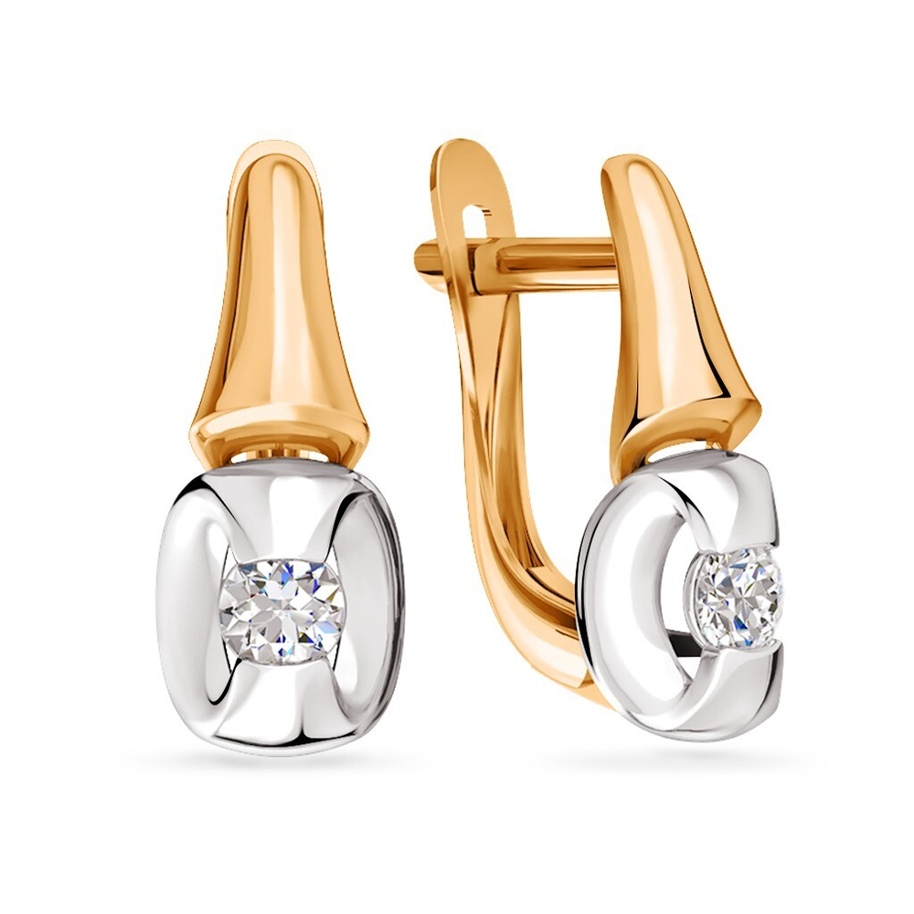 Серьги из золота 585 пробы с Фианит