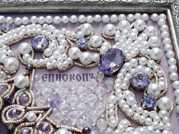 ЖС-15-СФ Набор для вышивания хрустальными камнями Спиридон Тримифунтский (сиреневый)