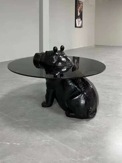 Журнальный столик Hippo, Ø100 см, стекло