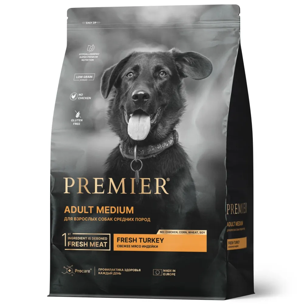 Сухой корм Premier Dog Turkey Adult Medium для собак средний пород из свежего мяса индейки
