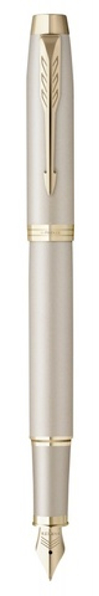 Перьевая ручка Parker IM Professionals Monochrome Champagne, перо: F, цвет чернил: Blue, в подарочной упаковке.