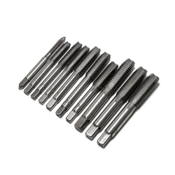 Набор метчиков метрический 10пр.(М6х1, М7х1, М8х1/1.25, М10х1/1.25/1.5, М12х1.25/1.5/1.75),в блистере RockForce##Rock FORCE RF-C010-1T