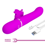 Лиловый вибратор-кролик Ridgely - 22,6 см.