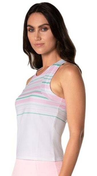 Женский топ теннисный Lucky in Love Deco in Love Stripe Tank - белый
