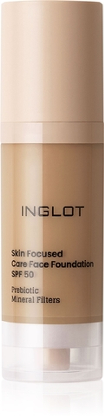 Inglot Skin Focused Care Face Foundation SPF 50 - Тональная основа с защитой SPF 50 оттенок Warm Olive, 30 ml