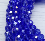 БП018ДС68 Хрустальные бусины "рондель", цвет: светло-синий AB прозрачный, 6х8 мм, кол-во: 39-40 шт.