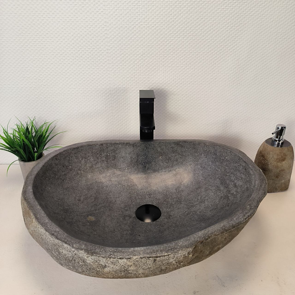 Раковина из речного камня RS-66038 58х46х15 из натурального камня