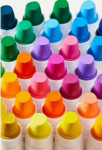 Смываемые восковые фломастеры в ведерке 
36 цветов