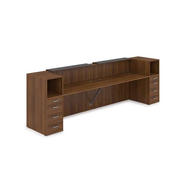 1КРТ-КЛ.005.1 Комплект Ресепшн с фартуком HPL (3632*751*1149) (с подсветкой)