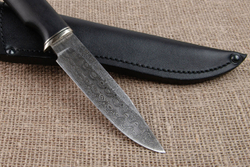 Нож "Гепард", дамасская сталь, рукоять черный граб мореный