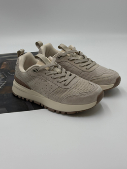 Кроссовки женские натуральная кожа арт. 283-3 цвет "бежево-коричневый"