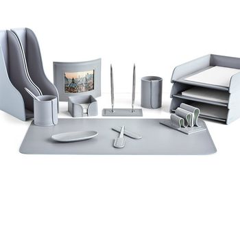 Настольный набор из кожи Cuoietto серии Business из 14 предметов (NBCGrey14.2)