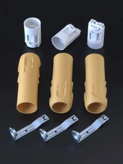 Патрон Е14 оплавленная свеча, (оплывшая свеча) для люстры в сборе, 85 мм, антик, Е14, 3 шт