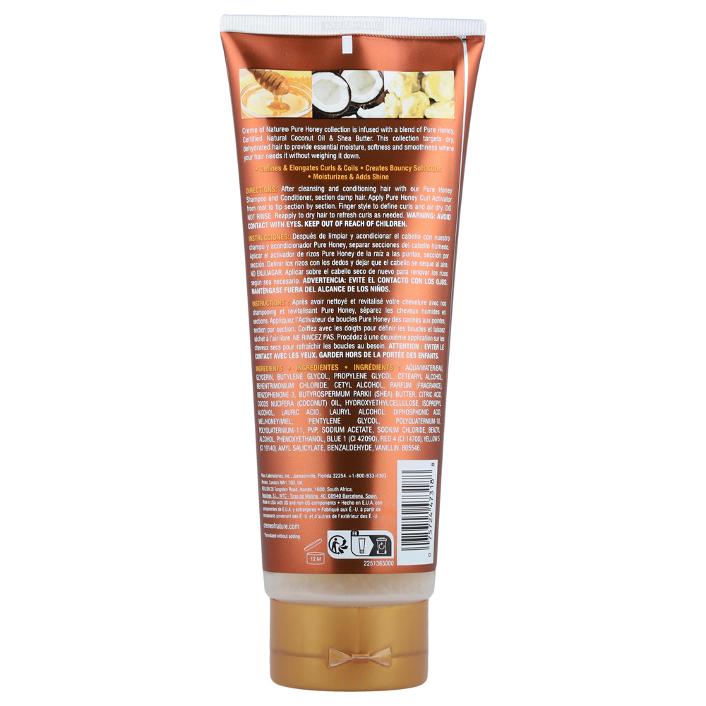 Creme Of Nature, Pure Honey, средство для защиты локонов, для сухих и обезвоженных волос, 310 мл (10,5 жидк. унции)