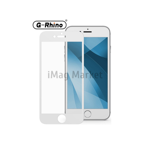 Защитное стекло G-Rhino (техпак) для Apple iPhone 7/8/SE 2020/SE 2022, 6D, белая рамка, 0.4 мм